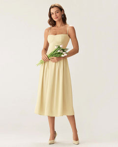 The Marigold Square-Neck Slip Dress - back