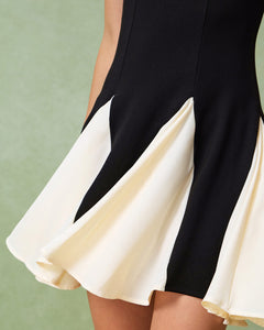 The Noir Contrast Slip Dress - detail