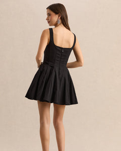 Noir Perrine Square-Neck Skater Mini Dress - side