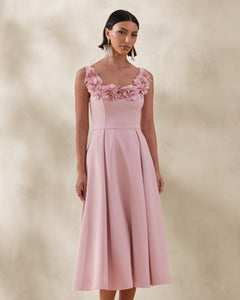 Pivoine Anaïs Scoop-Neck Midi Dress - styling