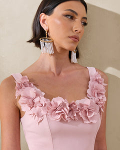 Pivoine Anaïs Scoop-Neck Midi Dress - corsage detail