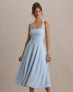 Céleste Léonie Mesh Halter Midi Dress