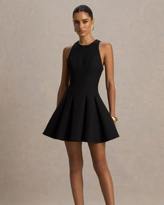 Noir Amandine High-Neck Ruffle Mini Dress - back