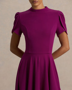 Mûre Mathilde High-Neck Puff Sleeve Midi Dress - back