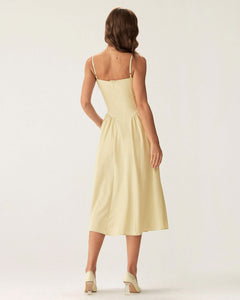 The Marigold Square-Neck Slip Dress - styled