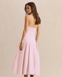 Rose Camille Plunge-Neck Midi Dress - side