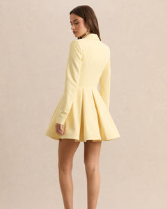Citron Giselle Plunge-Neck Skater Mini Dress - front