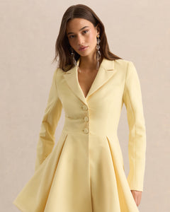 Citron Giselle Plunge-Neck Skater Mini Dress - side