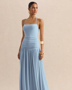 Céleste Isolde Square-Neck Ruched Maxi Dress - front