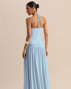 Céleste Isolde Square-Neck Ruched Maxi Dress - side