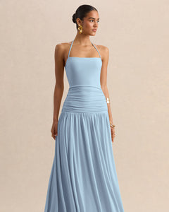 Céleste Isolde Square-Neck Ruched Maxi Dress - detail