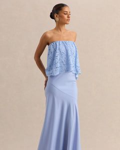 Céleste Aurélie Lace Bandeau Maxi Dress - lace detail