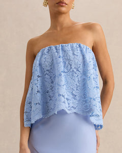 Céleste Aurélie Lace Bandeau Maxi Dress - side