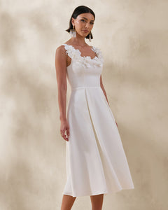 Crème Élodie Scoop-Neck Midi Dress - styling
