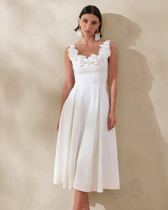 Crème Élodie Scoop-Neck Midi Dress