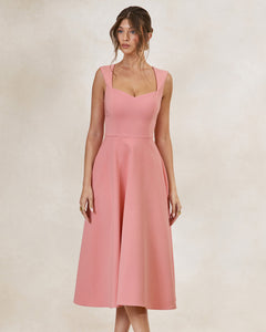 Corail Delphine Sweetheart Midi Dress - front