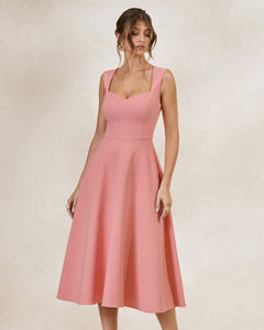 Corail Delphine Sweetheart Midi Dress - back