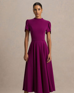Mûre Mathilde High-Neck Puff Sleeve Midi Dress