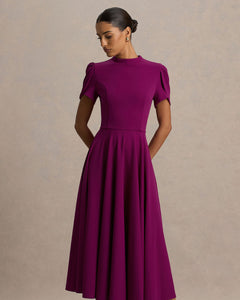 Mûre Mathilde High-Neck Puff Sleeve Midi Dress - detail