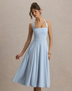 Céleste Léonie Mesh Halter Midi Dress - detail