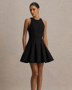 Noir Amandine High-Neck Ruffle Mini Dress