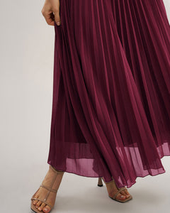 Bordeaux Séraphine Sweetheart Maxi Dress in wine red