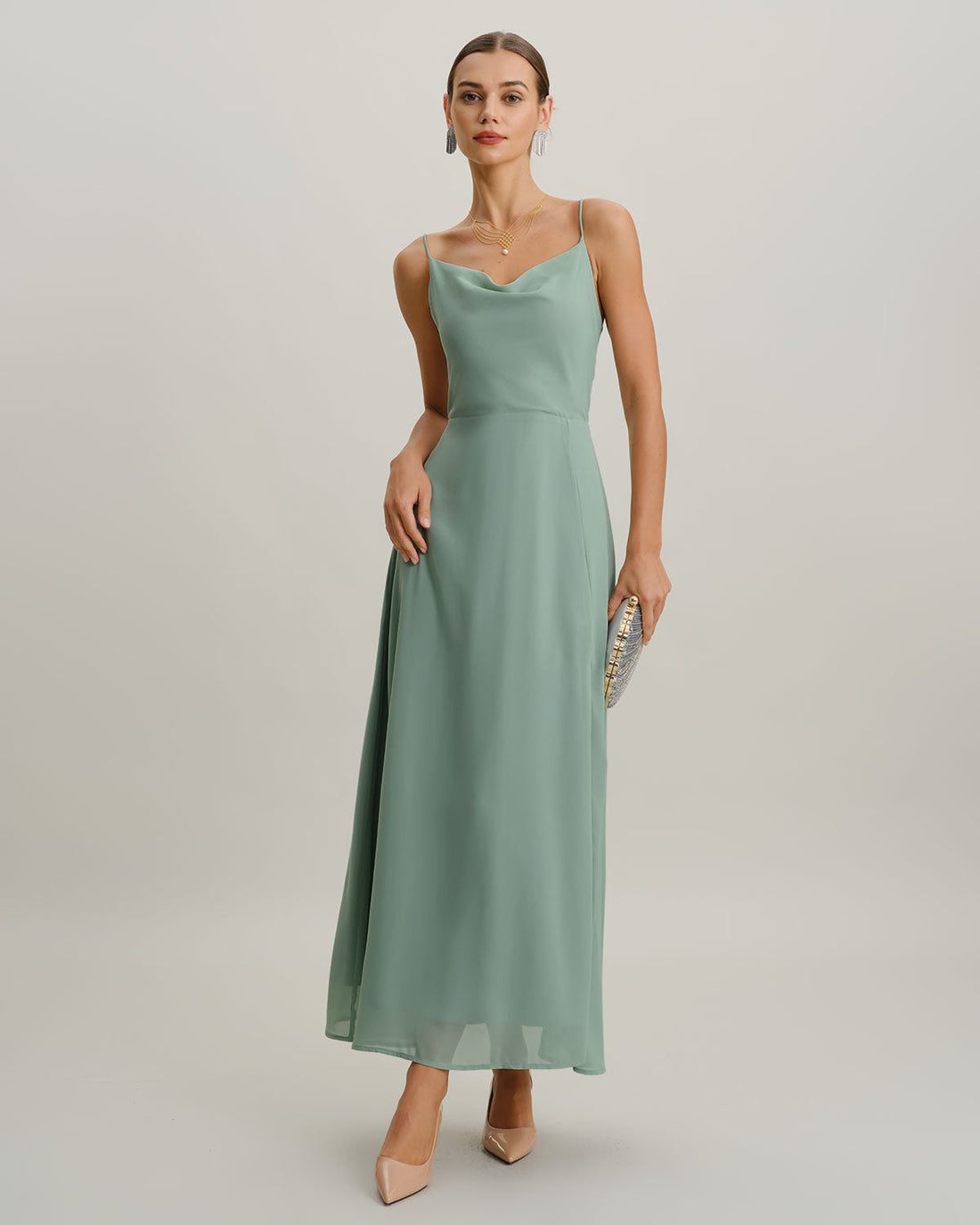 Emerald Interlude Slip Maxi Dress - detail 2